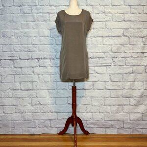 Leyendecker Taupe Silk Mini Dress